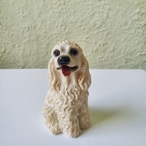 Vintage sandicast cocker spaniel tan dog Sculpture.